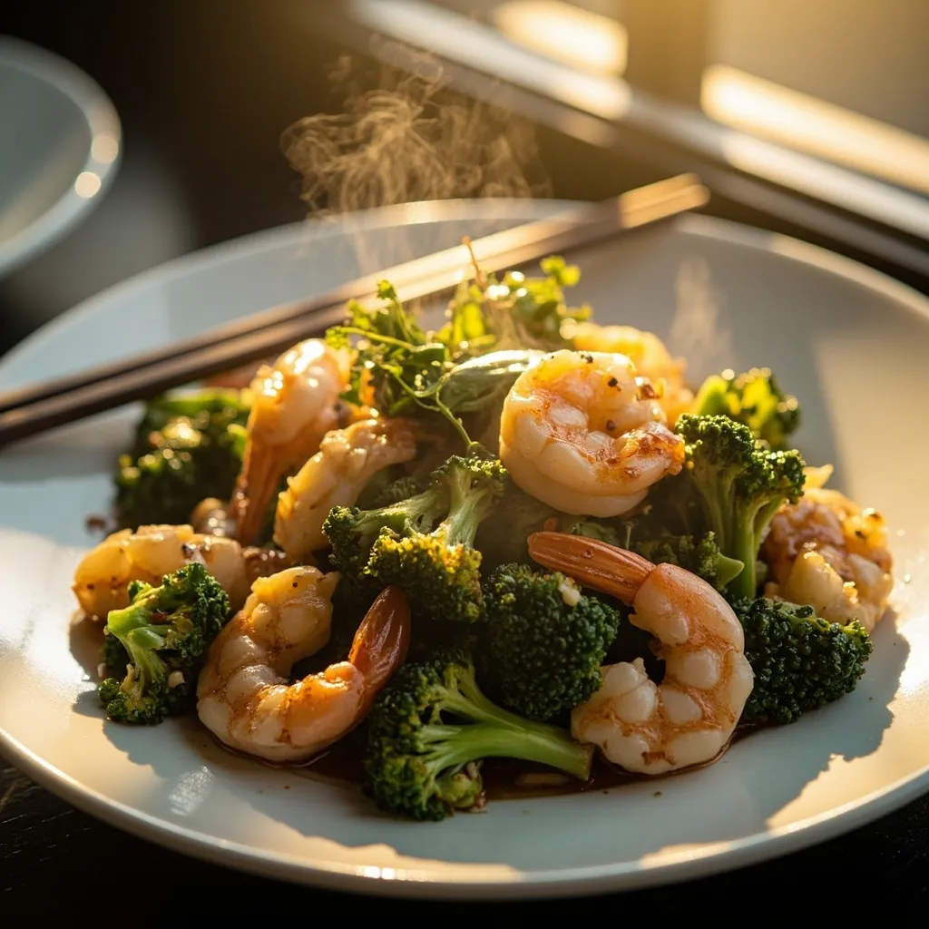 P7 - Brocoli aux crevettes (Stir-fried Broccoli with Shrimp)