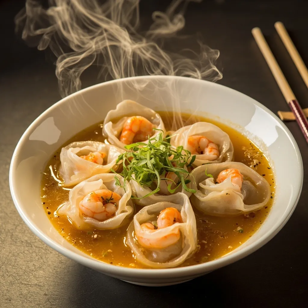 H3 - Soupe de raviolis aux crevettes (wontons)