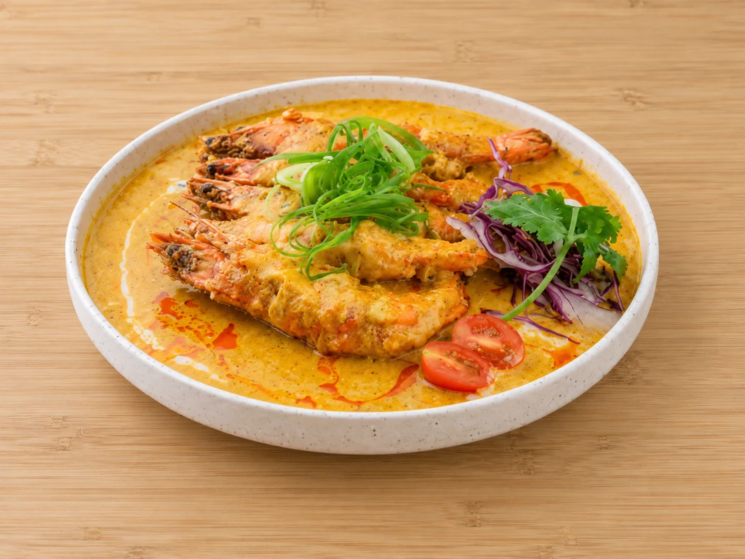 F12. Gambas sauce curry jaune